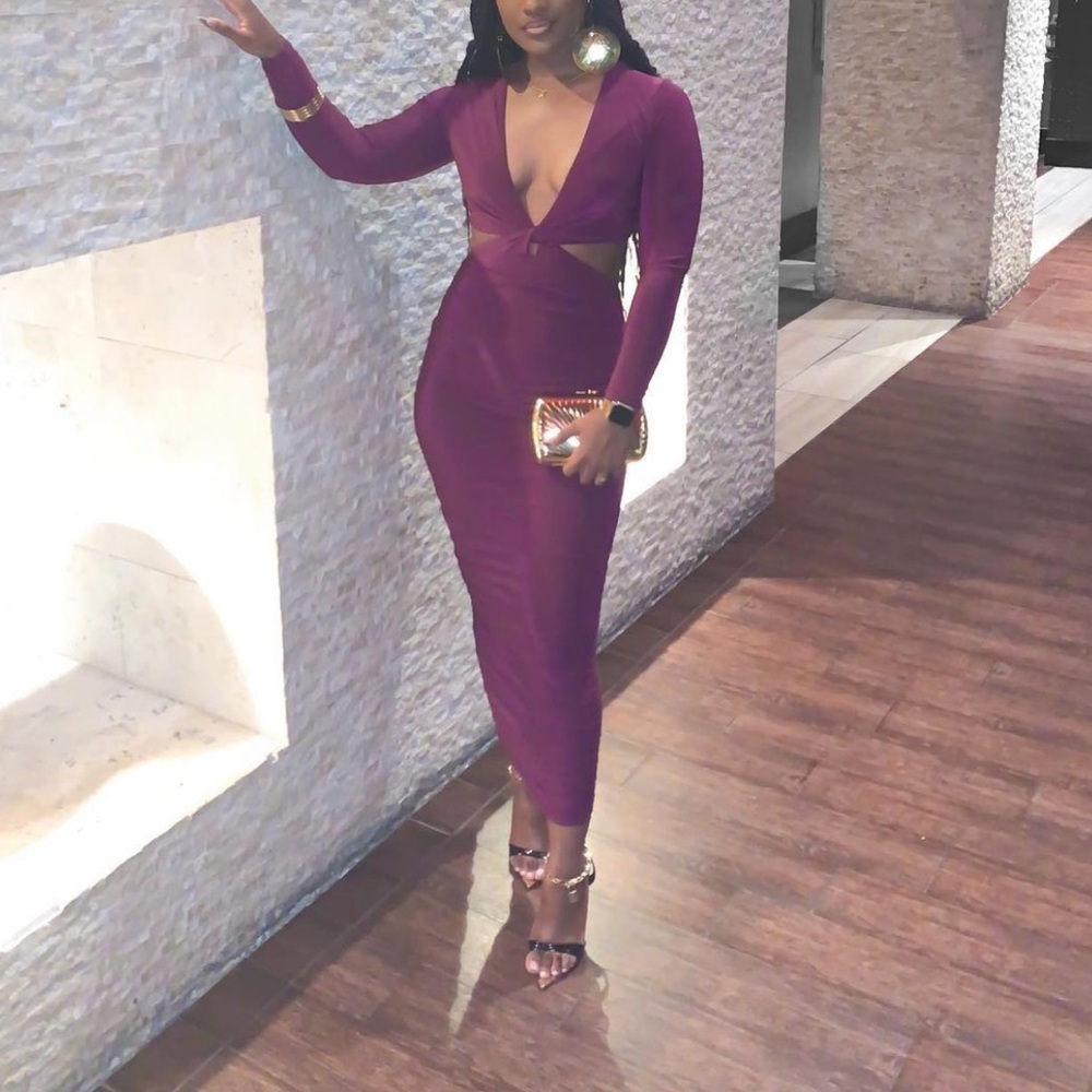 Fashion Nova Jamie Cut out Midi Dress